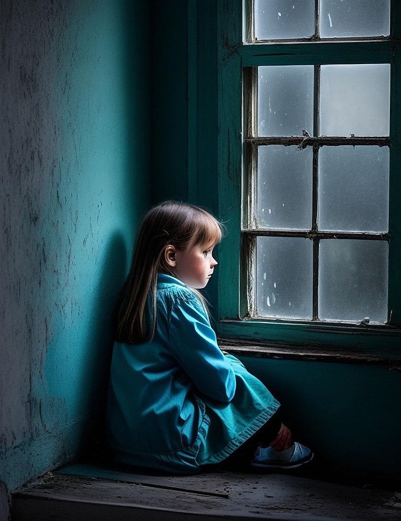 Download Ai Generated, Little Girl, Window. Royalty-Free ...
